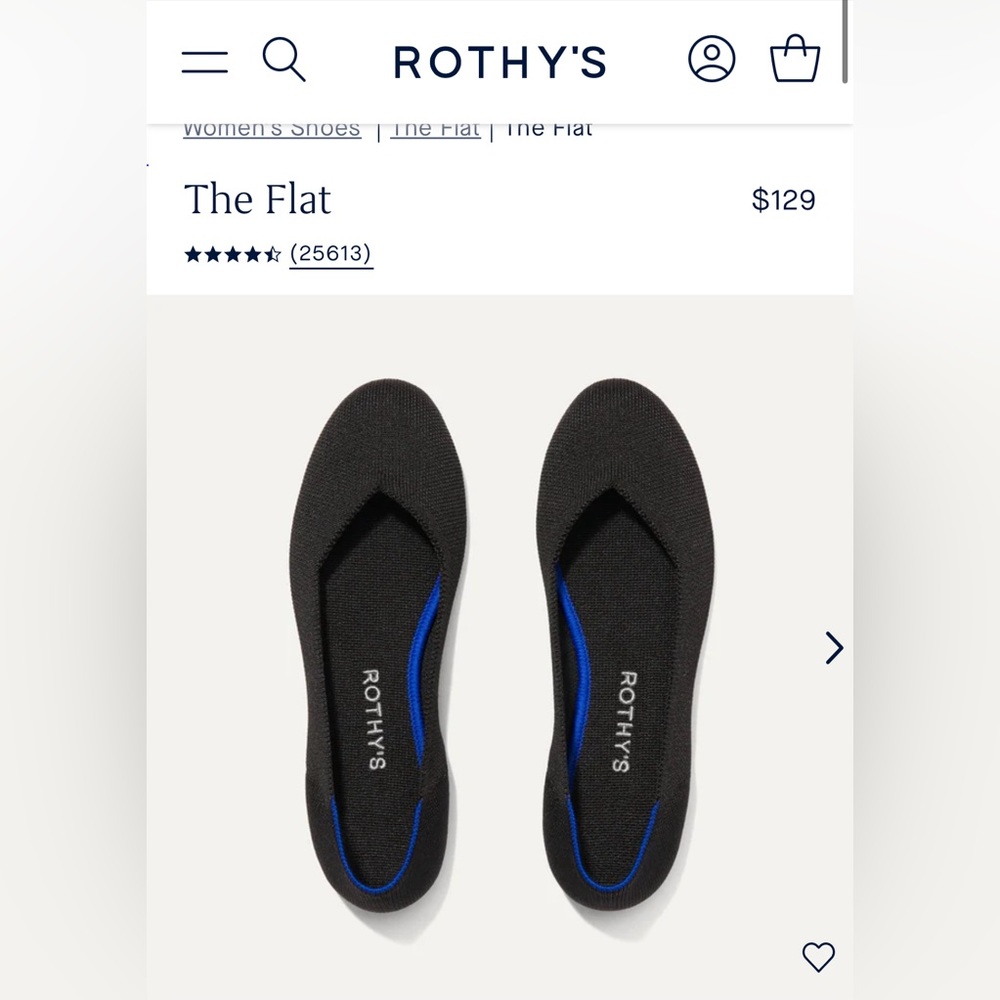 Rothy’s Women’s 7.5 Black Flats